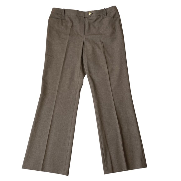 Calvin Klein Modern Fit Dress Pants Women 12P Brown Wide Leg Career Preppy - Picture 1 of 11